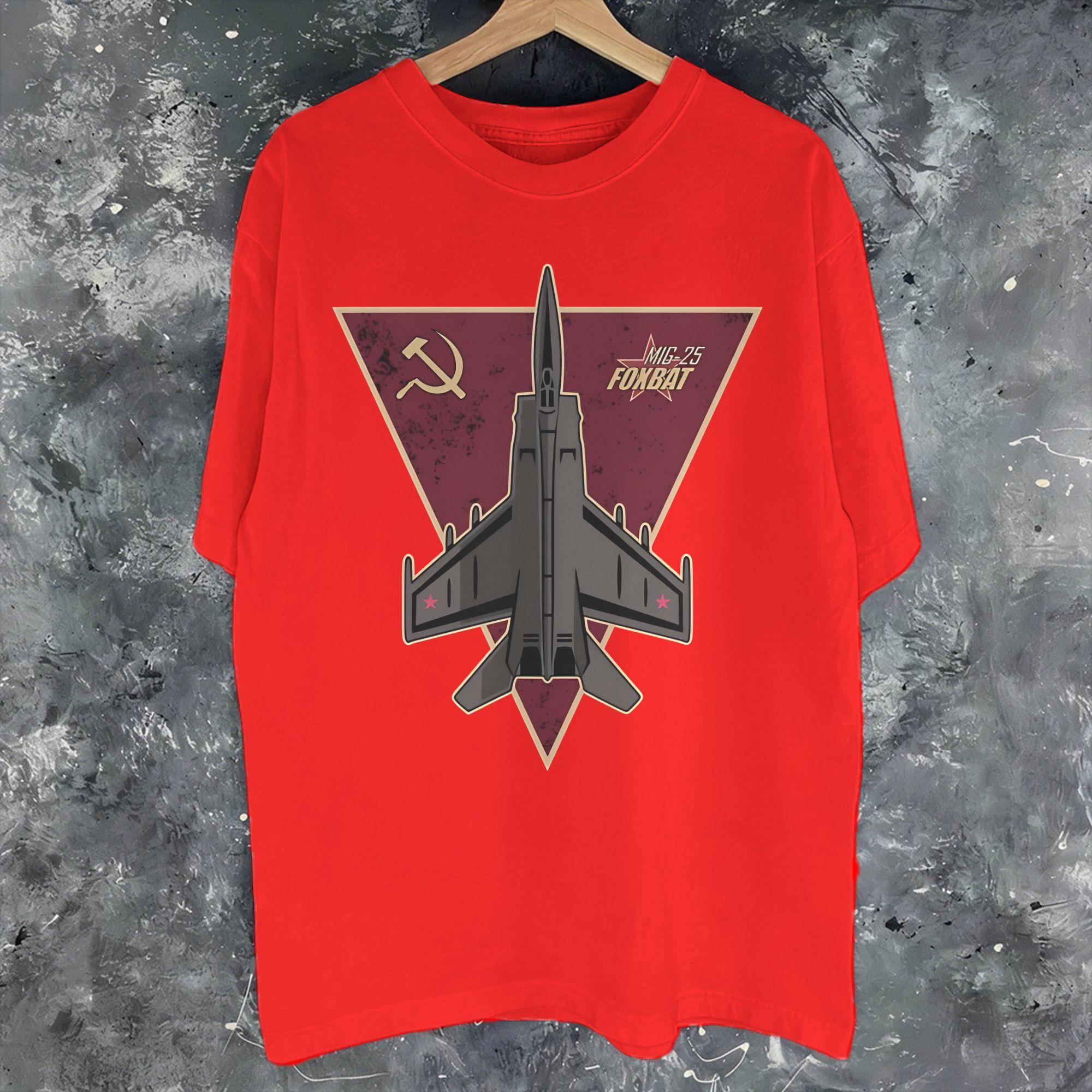 Mig Foxbat Fighter Jet Outfit Unisex T Shirt Cotton Tee Graphic Printed Tshirt Clothing S