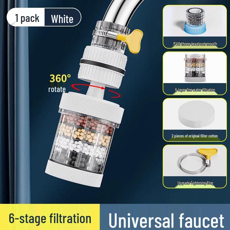

360° Rotating Anti-Splash Kitchen Tap Filter with Washable Faucet Water Purifier