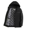 Men's Winter Windproof Jacket with Hood Warm Breathable Zip-Up Mid-Long Coat Comfortable Long Sleeve Thicken Business Casual Jackets for Men Plus Size