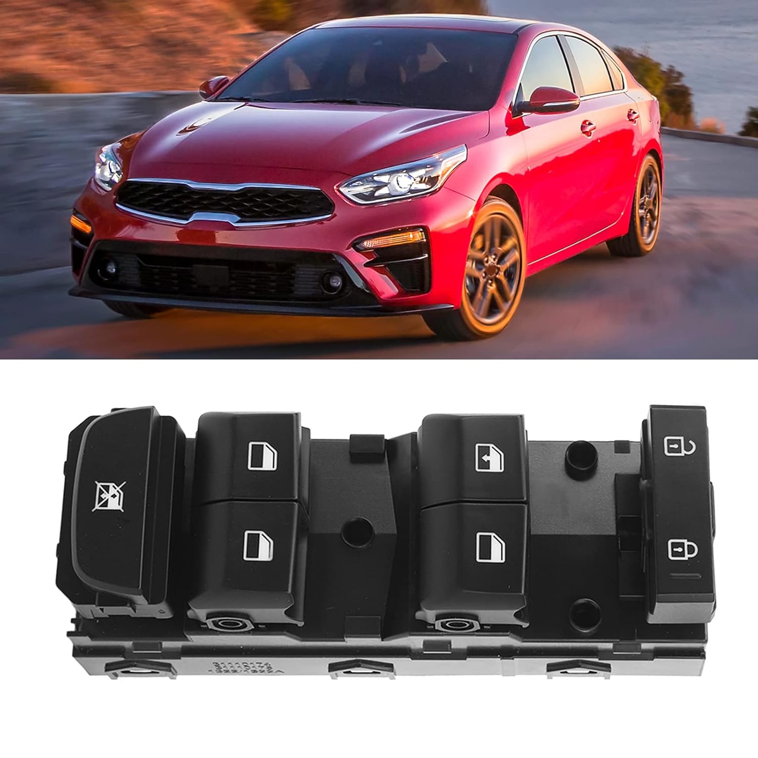 Window Power Switch, Window Master Switch 93571M6100 18 Pins Sensitive Flexible Glass Switch for Kia Forte 2019 to 2021