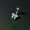 Anello Ombelico Fiore Farfalla in Acciaio Inossidabile Piercing Ombelico per Donne Ragazze Sexy Anello Piercing Ombelico Gioielli per il Corpo