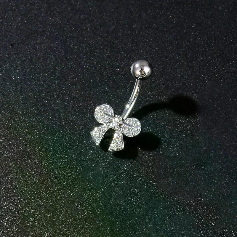 Anello Ombelico Fiore Farfalla in Acciaio Inossidabile Piercing Ombelico per Donne Ragazze Sexy Anello Piercing Ombelico Gioielli per il Corpo