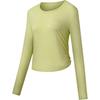 Solid Color Crew Neck Pullover Long Sleeve T-Shirt Women Tops Gray Yellow Green SC1230005DY-GE41