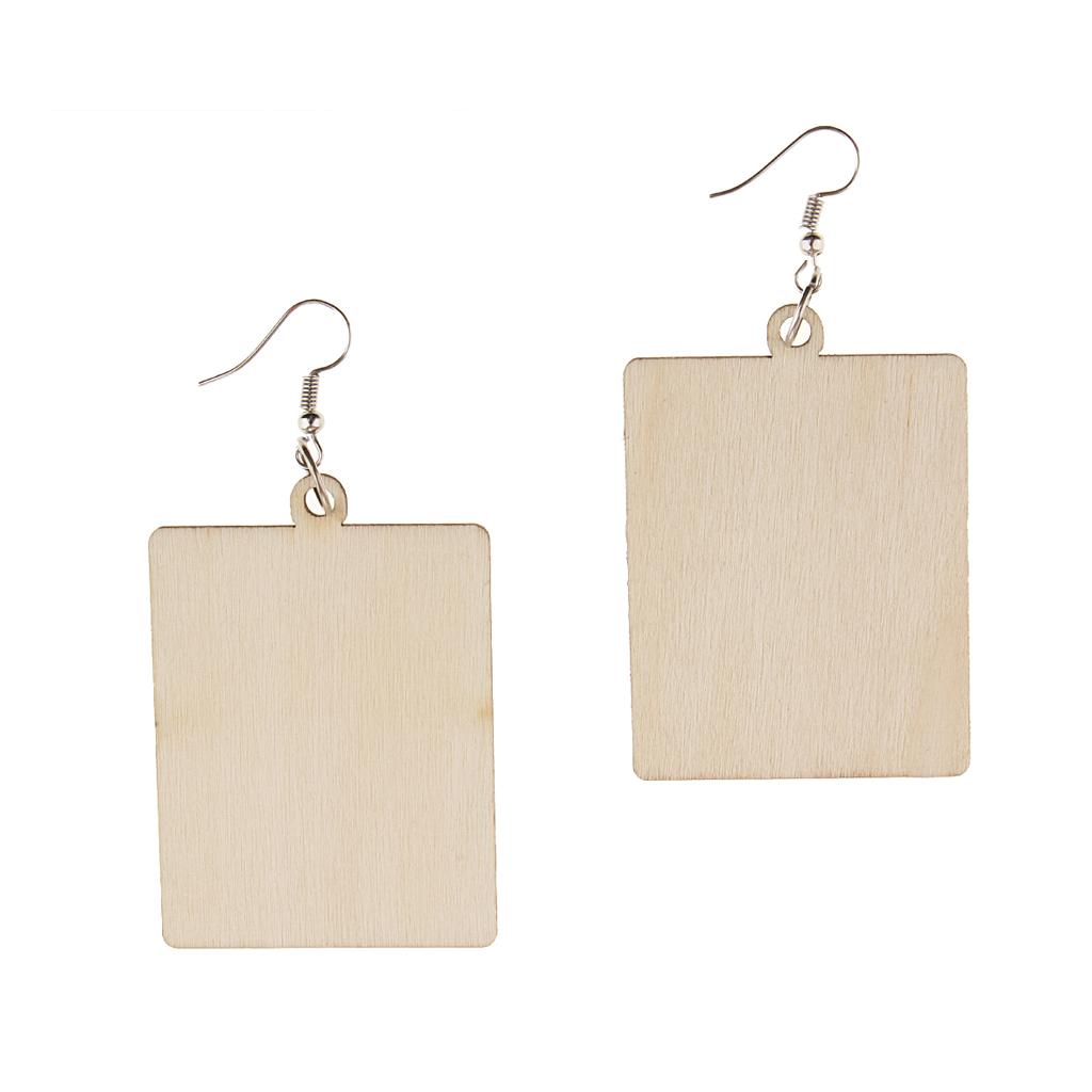 Geometric Earrings Wooden Drop Ear Stud For Women