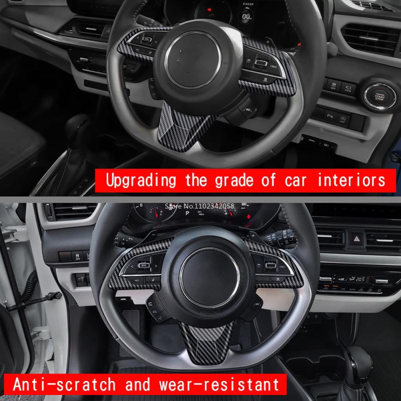 L/RHD FOR SUZUKI Jimny Nomade 5/SIERRA 3 2025 carbonfiber Interior Steering Wheel Button Switch direction control decorate Cover