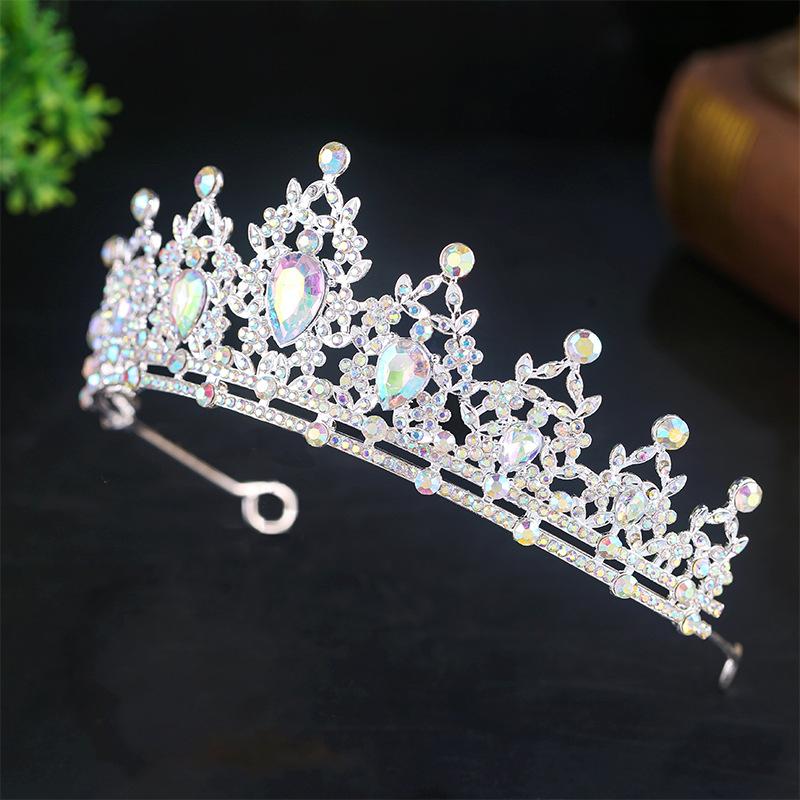 The Bride's Headwear  Crown  Handcrafted Rhinestone Headband Simple and Elegant Princess Crown Wedding Dress and Evening Gown Accessories