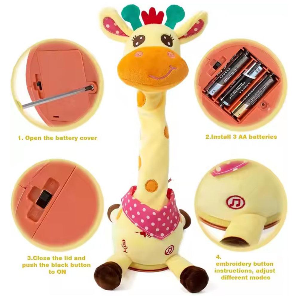 Repeating What You Say Dancing Talking Giraffe Toy with Glowing Swaying Dancing Giraffe Adjustable Volume Musical