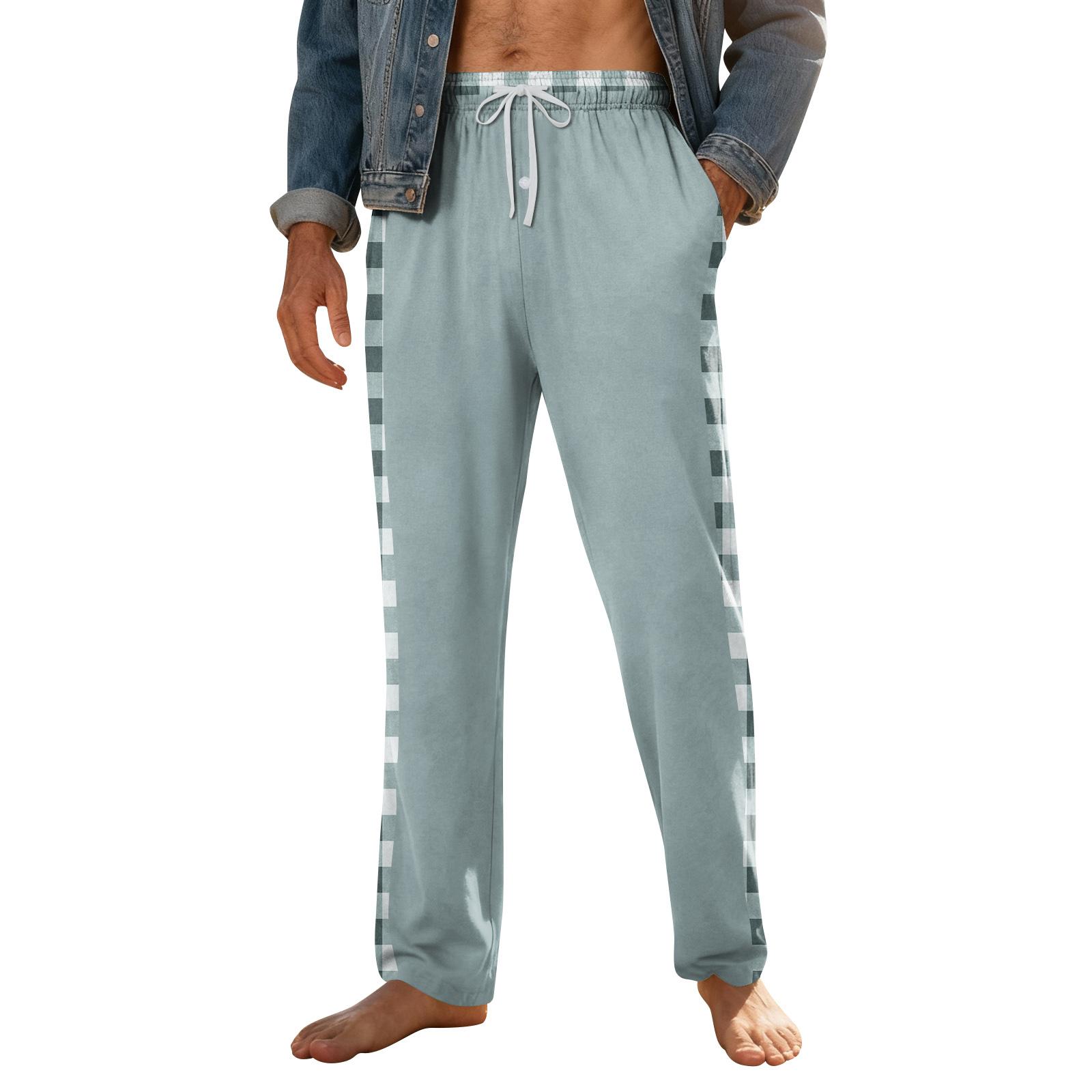 

Men s Knitted Fashion Print Pocket Casual Pants Pajama Pants XL
