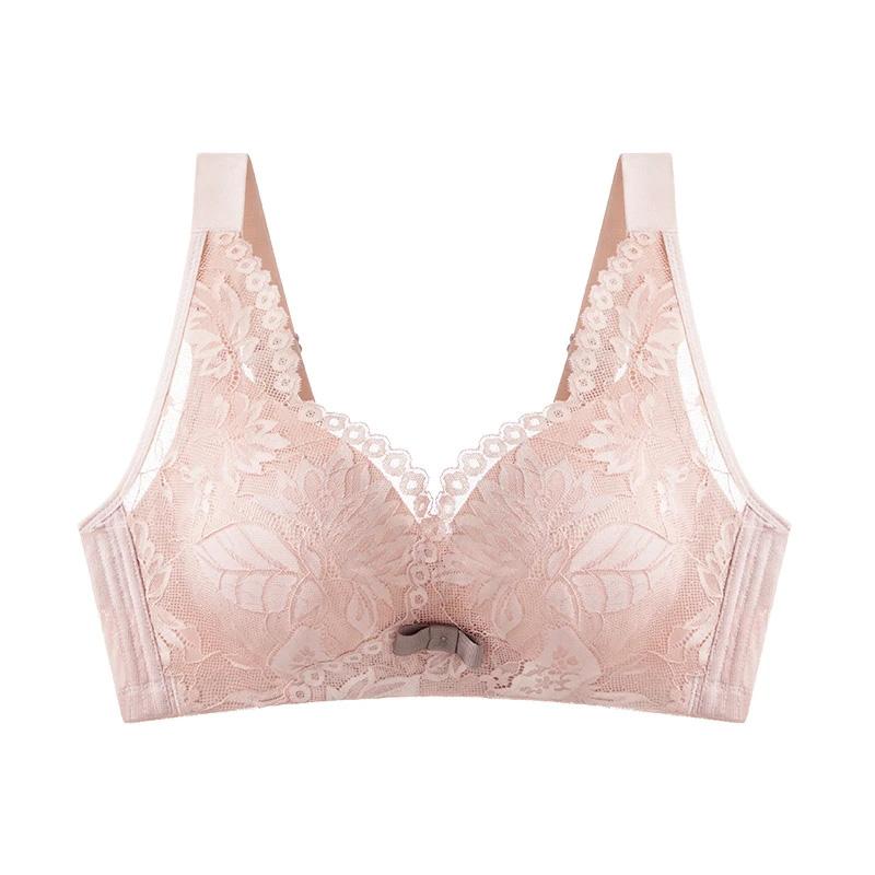 B C D Dámské 3D Košíčky Podprsenka Bez Kostic Pohodlná Plné Košíčky pro Velká Prsa Ženská Sexy Krajka Síťovina Nastavitelná Podprsenka Měkká Tenká Vycpávka Top Podprsenka