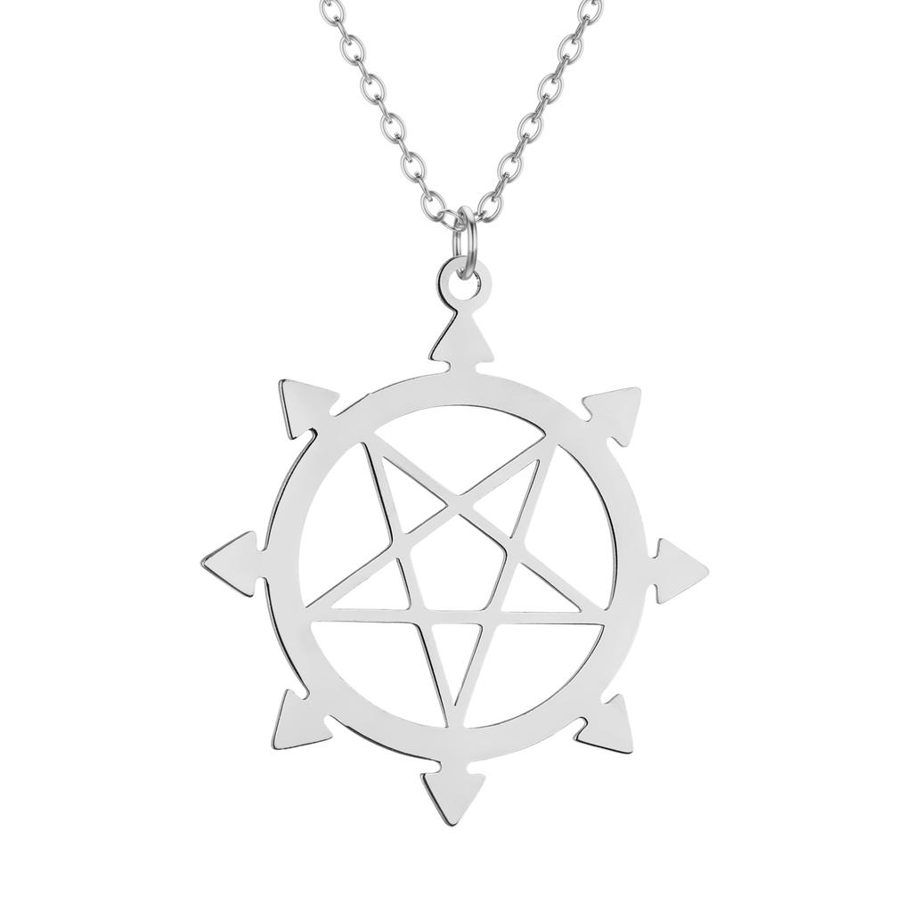 Kinitial Exquisite fashion earrings Algol Chaos plated pentant necklace A birthday gift from Eight pointed star to a loved one