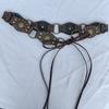 Vintage Spliced Carved Western Style Pu Leather Belt For Women Summer