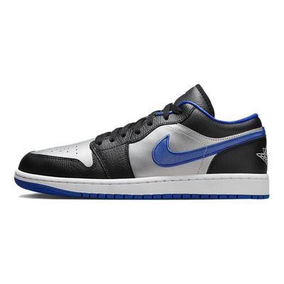 Air 1 Low Czarne Game Royal Męskie Sneakersy Białe Metaliczno-Platynowe 553558-007