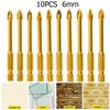 2025 New Best Hot Sale Ceramic For Glass Granite Marble Multi-Material Porcelain Tile Drill Bits Set 10pcs 6mm