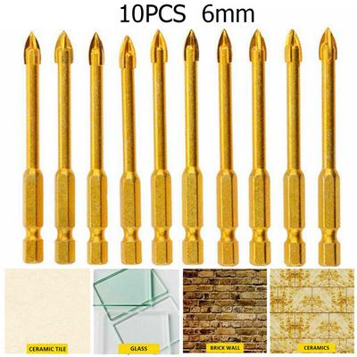 2025 New Best Hot Sale Ceramic For Glass Granite Marble Multi-Material Porcelain Tile Drill Bits Set 10pcs 6mm