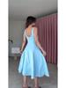2025 Summer Women's French-Style Sleeveless Backless Mid-Length Dress