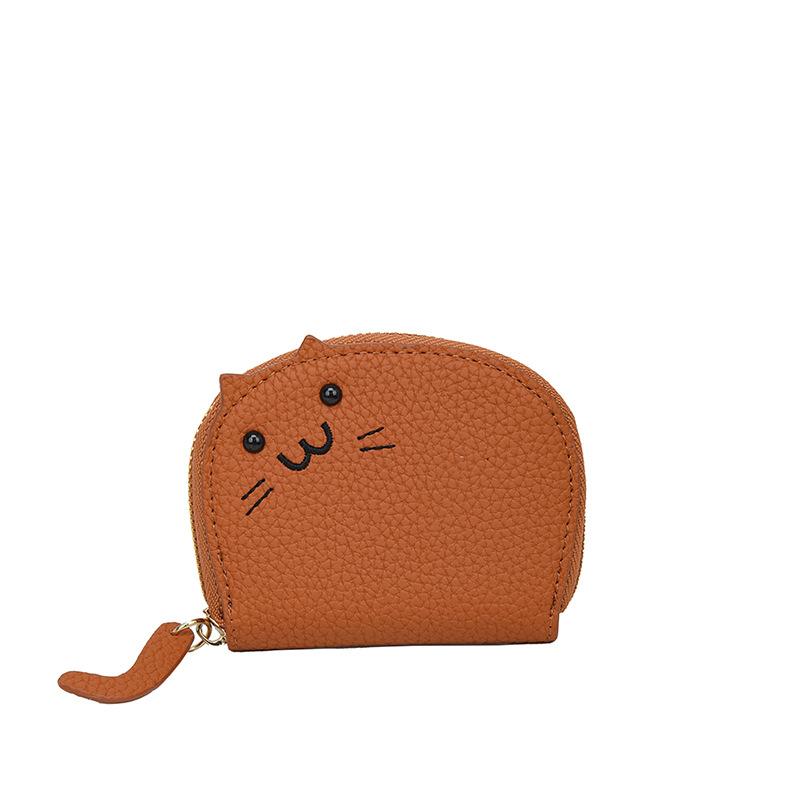 

Жіноча сумка для карток, жіноча свіжа та мила, маленька та мила, з кількома місцями для карток, і мила з вами. світло-коричневого кольору