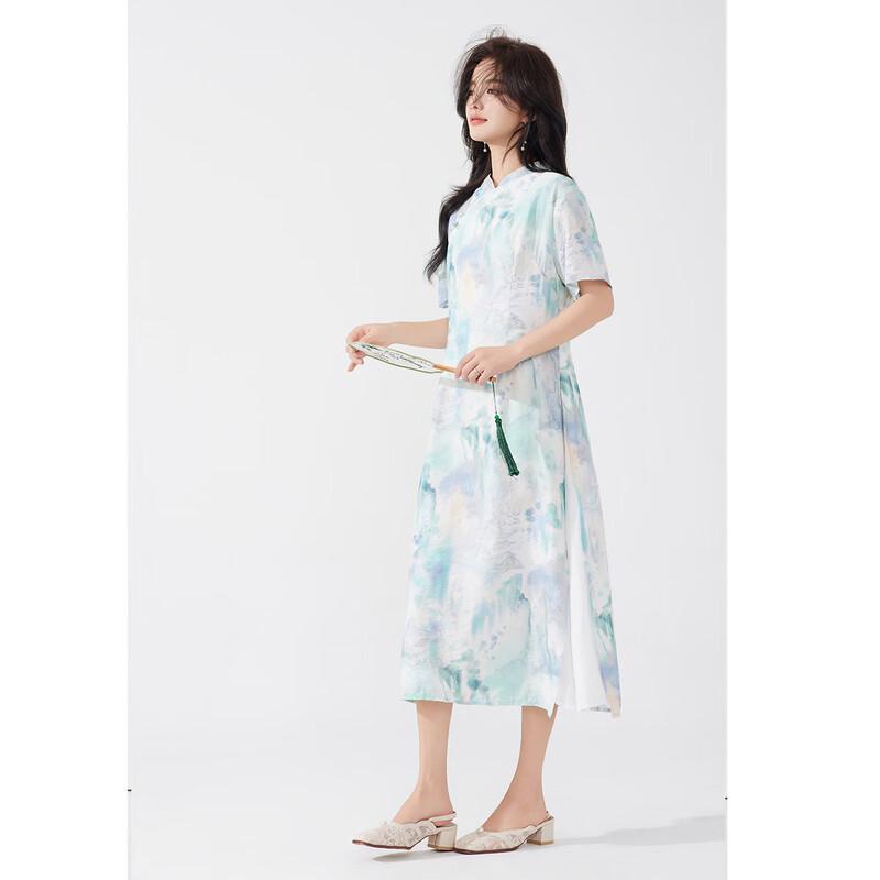 Ai Yi Lian New Chinese Style Print Summer Dress