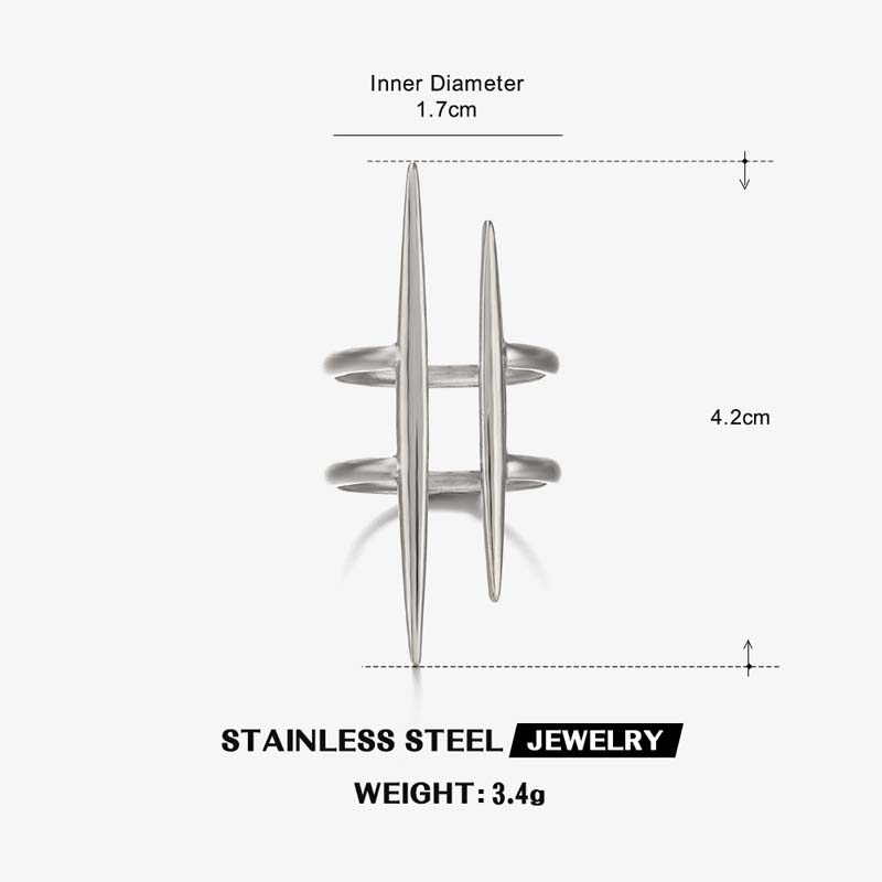 Stainless Steel Metal Geometric Line Open Rings For Women Vintage Gold Color Irregular Adjustable Finger Ring Aesthetic Jewelry
