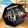 Custom Name Umbrella Juventus FC Crest Design Umbrella 8-Frame for Travel, Camping, Casual Lightweight Portable, Essential for Family Gifts