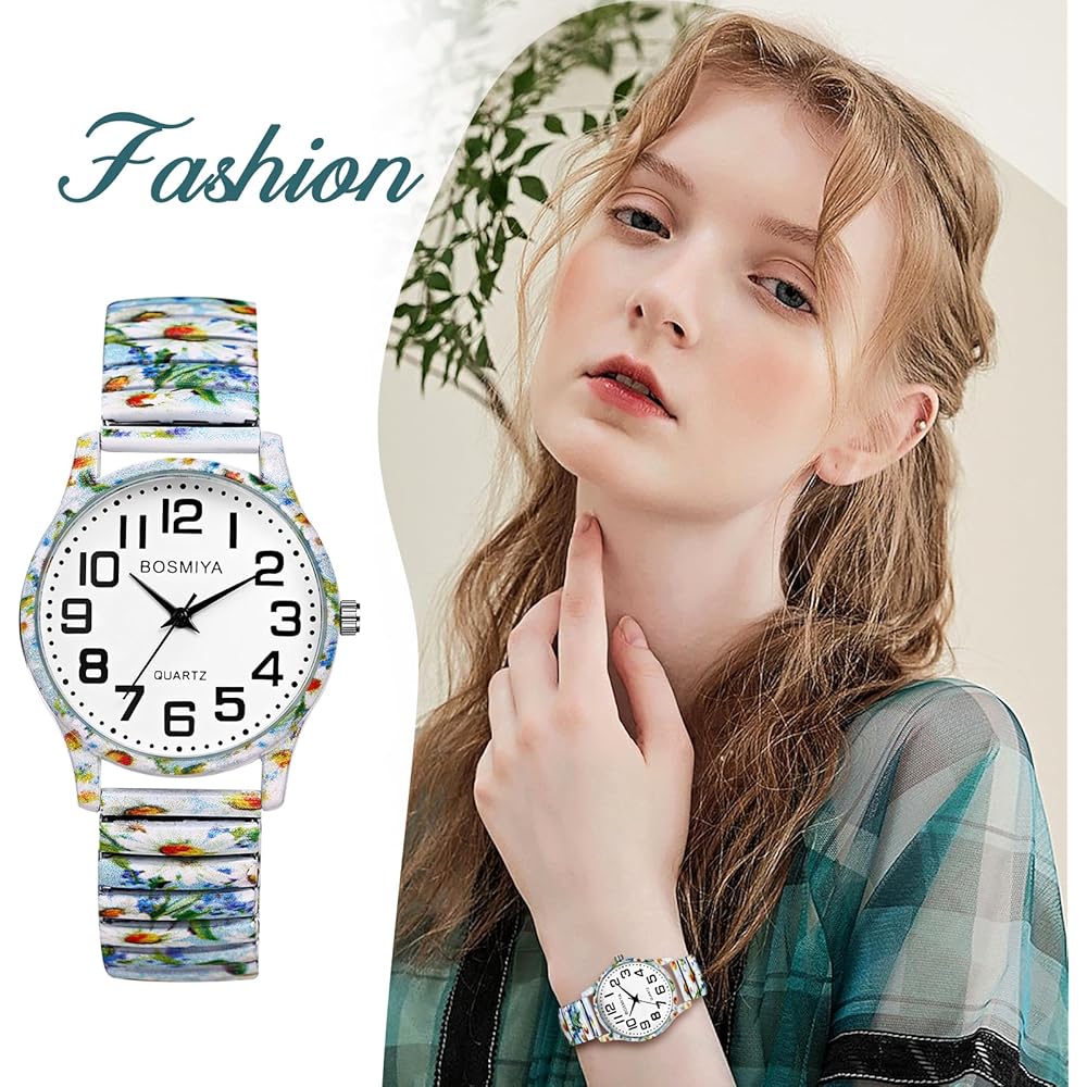 "Fashionable Women's Analog Floral Antique Watch Waterproof Stainless Steel Band"