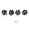 4Pcs 5.2CM Quality Metal Car Model Wheel Rims Hub High Strength for 1 10 RC (black)