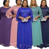2023 Elegant Lace Chiffon Dress for African European Plus Size Women