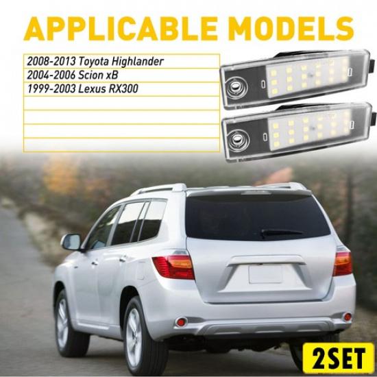 1/2Set CANBUS WHITE Plate License LED Light Kit 08-2013 For Toyota Highlander/xB