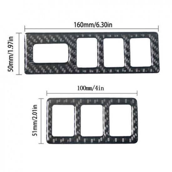 2Pcs Carbon Fiber Side Dash Button Cover Trim Decor For Tundra 2007-2013