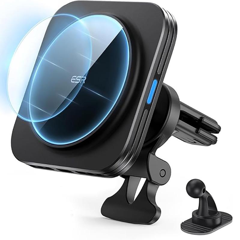 

Автомобильное зарядное устройство MagSafe (HaloLock) 15 Вт Магнитное беспроводное автомобильное зарядное устройство Держатель телефона на вентиляционную решетку/панель приборов для iPhone 15/14/13/12