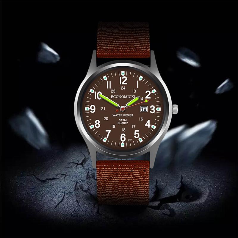 Fashion Mens Watches Luminous Hands Clock Luxury Military Sports Date Quartz Wristwatch Men Casual Nylon Watch relogio masculino