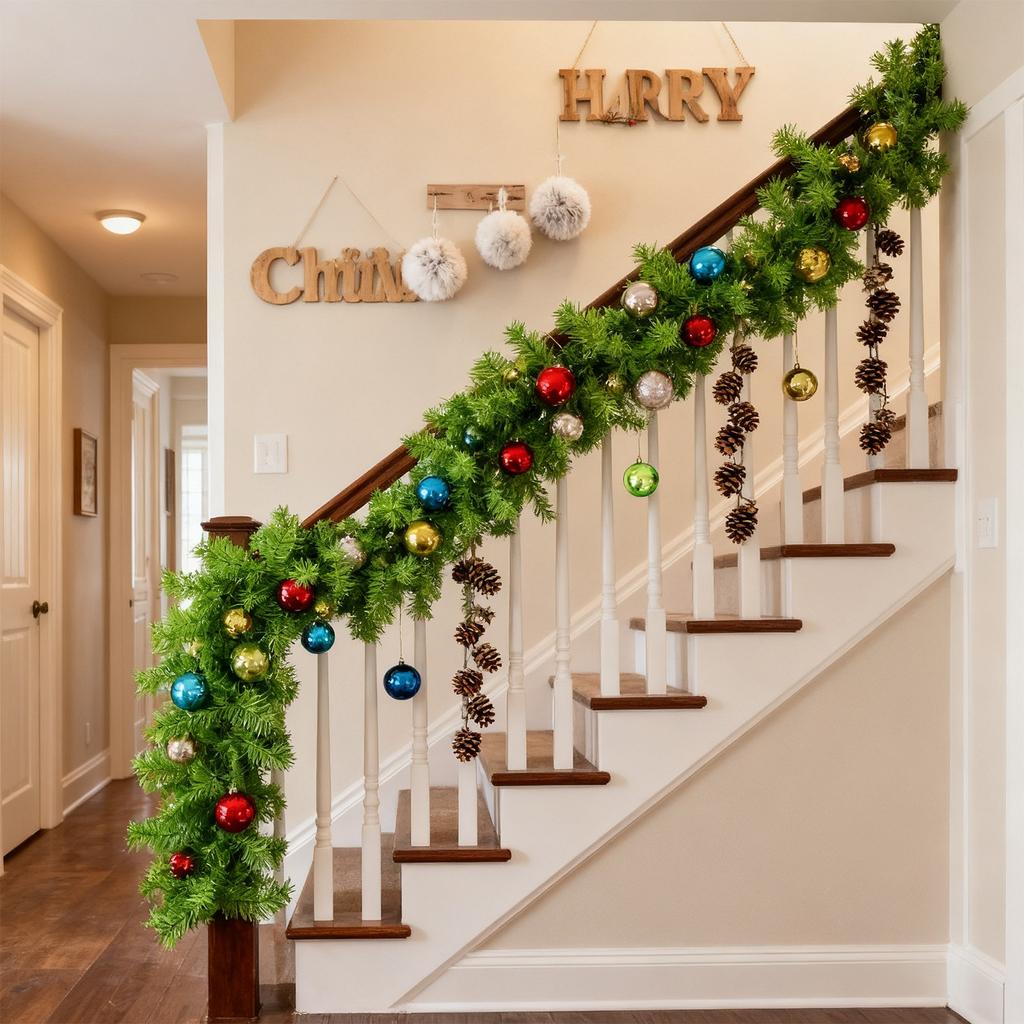 Christmas Rattan, Encrypted Christmas Decoration Rattan, Door Rattan Door Decoration, 9 Feet 50 Lights