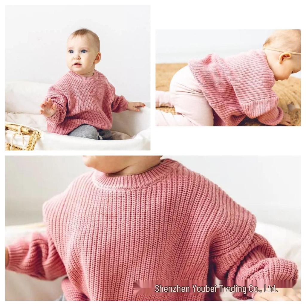 Baby Unisex 100% Cotton Knit Sweater - Soft & Comfortable