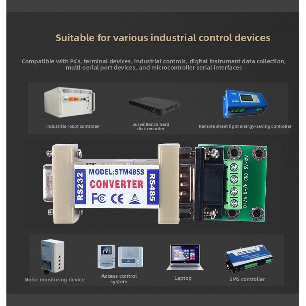 RS232 To RS485 Passive Converter Serial Port Communication Adapter 300-115200bps 1200m Range Signal Interface Control Tool Kit