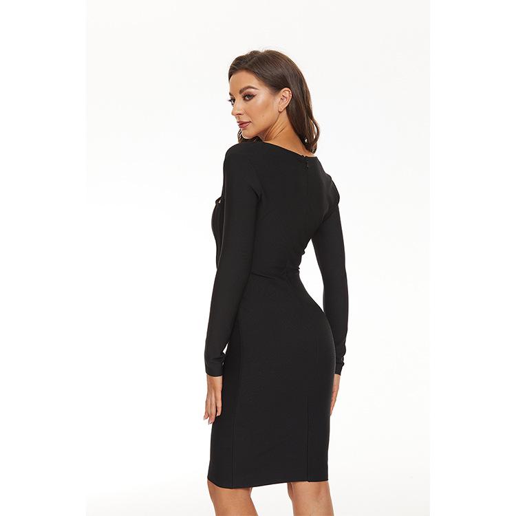 Strapless Bandage Cutout Black Bodycon Evening Dress for Women, 2025 Collection