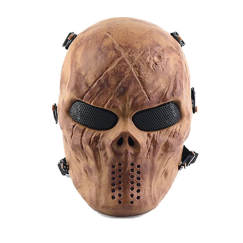 Full Face Skull Warrior Knight Protective Steel Mesh Mask for Halloween