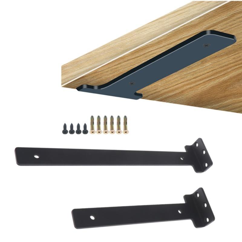 1 Ensemble Supports d'Étagère Robustes en Forme de L pour Cloison Support Métallique Industriel Support Mural Étagère Fixe Avec Vis