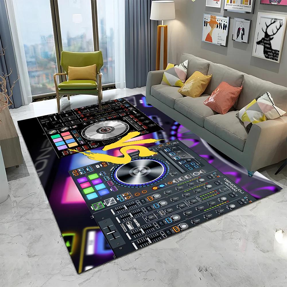 3D DJ Music Screen Keyboard Cartoon Carpet Rug for Home Living Room Bedroom Sofa Doormat Decor,Child Area Rug Non-slip Floor Mat