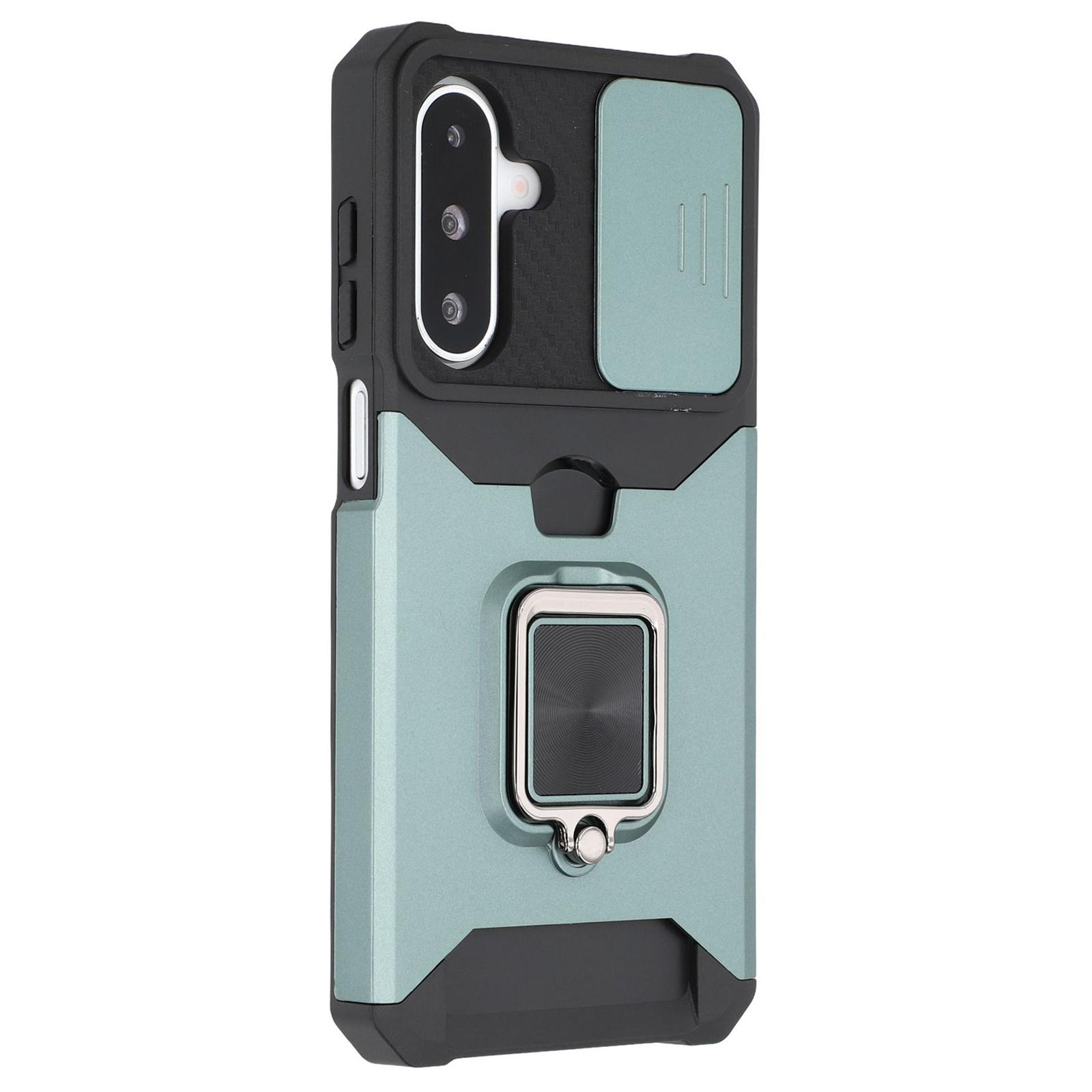 

Чохол для Samsung Galaxy A26 5G з підставкою, кришкою для об єктива, PC+TPU, чохол для телефону з відділенням для картки Blackish Green