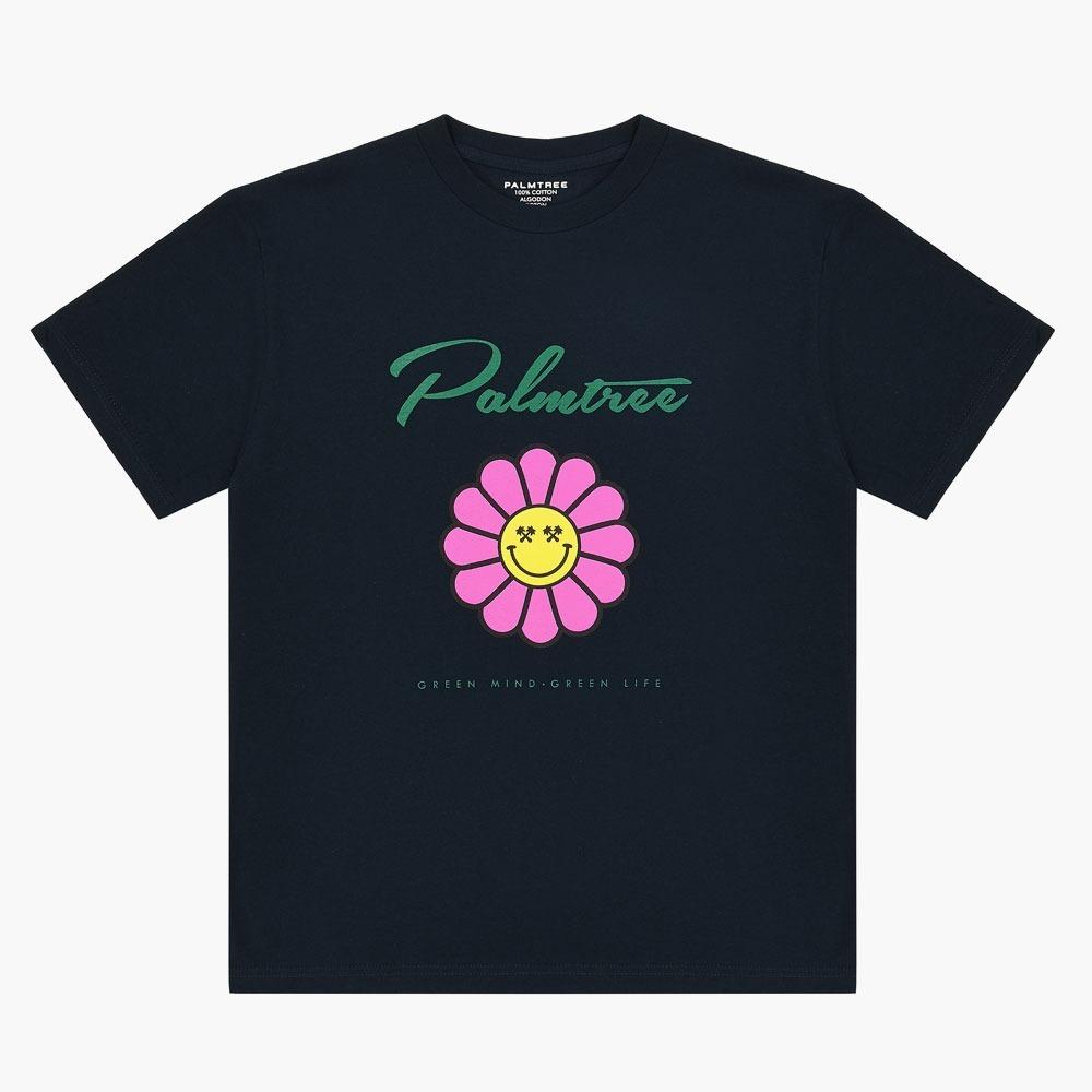 Palm Tree Golf Palm Flower Short Sleeve T-Shirt Navy L