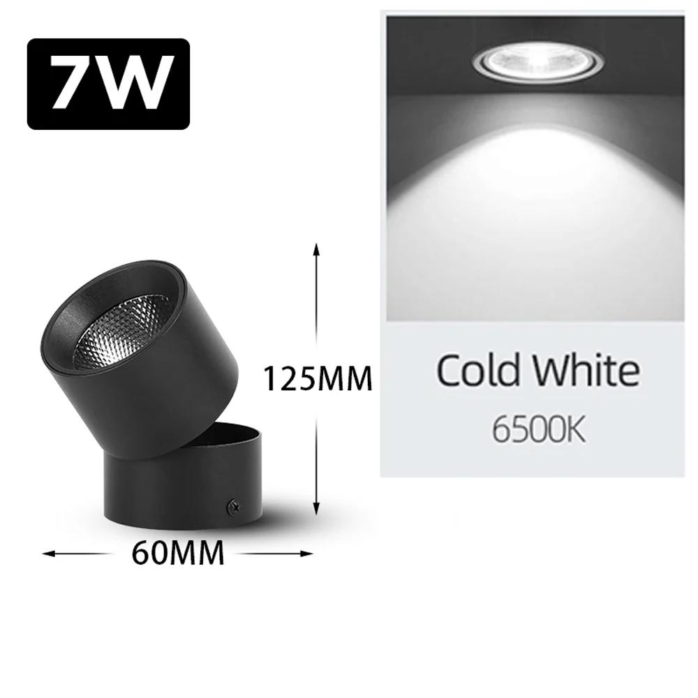 LED Foldable Ceiling Spotlight Surface Mounted Downlight Adjustable Angle Track Pin Lamp for Indoor Home Kitchen Living Room