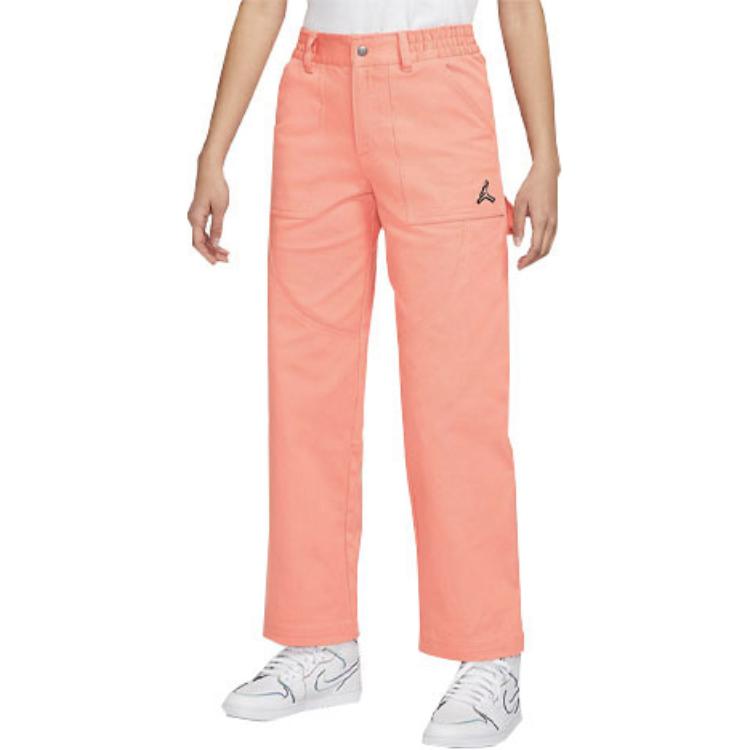 Jordan Solid Logo Micro Label Casual Straight Leg Pants Women bottoms Light-Red Brown DM5035-824