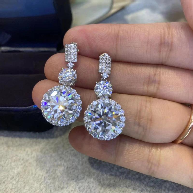 CAOSHI Gorgeous Pendant Earrings Elegant Lady Engagement Accessories Brilliant Cubic Zirconia Jewelry for Wedding Ceremony Party
