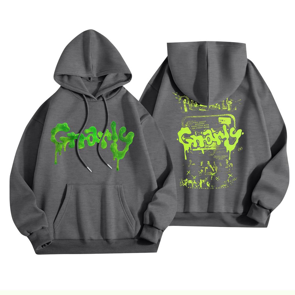 Unisex Fashion Lightweight Long Sleeve Pullover With Pockets Printed Hoodie