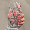 Luxury Tulip Transparent Phone Case iPhone 15 Pro Max 11 12 13 16 14 Plus Silicone Shockproof Case Lens Protector Shell