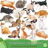 Realistic Plush Cat Models: Orange, Gray, Flower, Siamese & Short-haired Sleeping Pose Desktop Ornaments