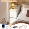 Solid Wood Bedside Table with Drawers Side Table for Bedroom with Leather Surface Bedside Cabinet for Bedroom Living Room