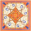 Luxury Brand 100% Twill Silk Scarf ChainsTassel Square Scarf New Design Print Kerchief Women Neck Shawl Wraps Echarpe 130cm