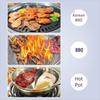 Smokeless Charcoal Barbecue Oven 2 in1 Stainless Steel Korean BBQ Grill Oven Non Stick Baking Pan BBQ Oven Pot Camping Picnic