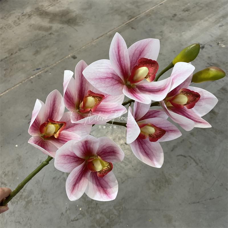 3D tištěná dekorace orchideje Cymbidium - Měkká a realistická umělá květina pro svatby a domácí dekoraci