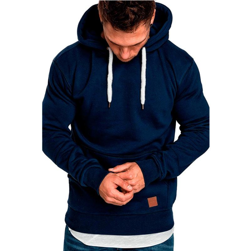 

New Men s Solid Color Outdoor Fitness Sports Sweatshirt Casual Fashion Pullover Top S
